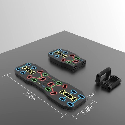 AERLANG Push Up Board, Foldable 10 in 1 Push Up Bar with Resistance Bands,Portable Multi-Function Push up Handles for Floor,Professional Push Up Strength Training Equipment - Image 3