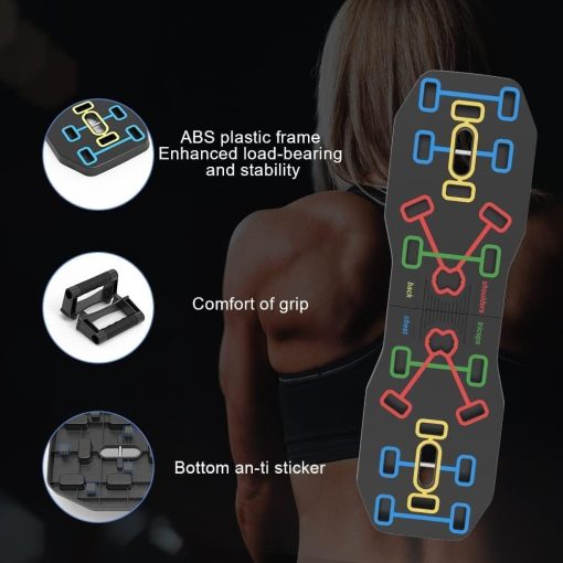 AERLANG Push Up Board, Foldable 10 in 1 Push Up Bar with Resistance Bands,Portable Multi-Function Push up Handles for Floor,Professional Push Up Strength Training Equipment - Image 6