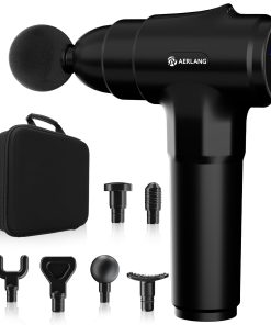 AERLANG Massage Gun, Deep Tissue Muscle Back Massage for Athletes Pain Relief, Percussion Massager with 6 Massages Heads & 20 Speed Fathers Birthday Day Gifts from Daughter Portable Back Massager Gun