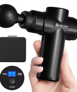 AERLANG Mother Day Mom Gifts Mini Massage Gun,Muscle Deep Tissue Massager Gun, Handheld Percussion Massager, Portable Quiet Massage Gun with Carry Case for Home Office Gym Gifts for Men Dad(Black)