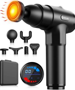 AERLANG Massage Gun with Heat Deep Tissue Back Massager Neck Massager for Pain Relief,Muscle Percussion Massage Gun, Birthday Gifts for Men Women Dad him Handheld Message Gun with 7Heads&Silent