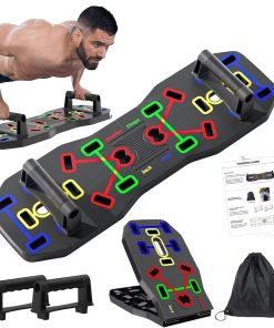 AERLANG Push Up Board, Foldable 10 in 1 Push Up Bar with Resistance Bands,Portable Multi-Function Push up Handles for Floor,Professional Push Up Strength Training Equipment