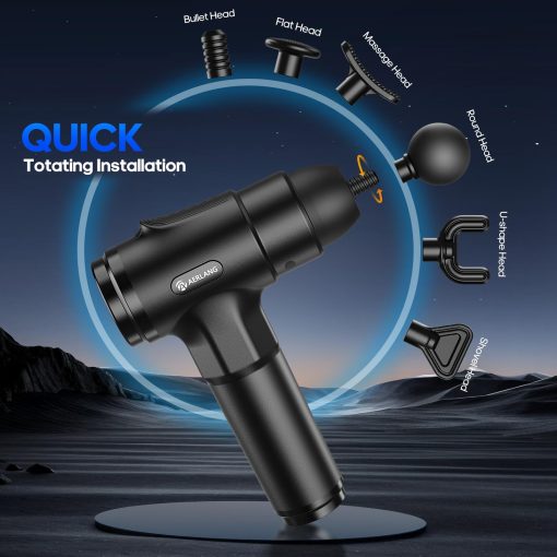 AERLANG Massage Gun, Deep Tissue Muscle Back Massage for Athletes Pain Relief, Percussion Massager with 6 Massages Heads & 20 Speed Fathers Birthday Day Gifts from Daughter Portable Back Massager Gun - Image 4