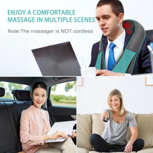 AERLANG Fathers Day Dad Gifts Neck Massger,Shiatsu Neck and Back Massager with Heating Neck and Shoulder Massager Deep Kneading Pillow for Massage Home Office Car Use Gifts for Women Men Dad Mom - Image 3