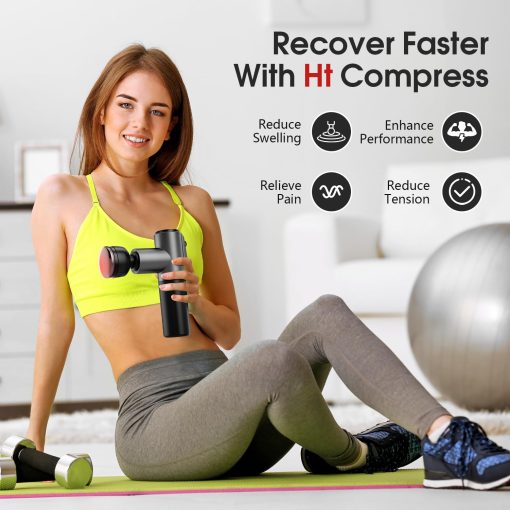 AERLANG Massage Gun Deep Tissue Massager with Heat and Cold Percussion Massage Gun Electric Mini Hand held Massager 5 Speed & 5 Massage Heads Messager Gun Birthday Mothers Day Gifts for Mom Women - Image 7