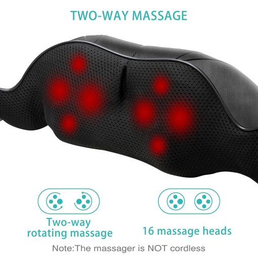 AERLANG Shiatsu Back and Neck Massager, Back Massager Deep Tissue Kneading Neck and Shoulder Massage with Heat, Electric Massage Pillow Fathers Day Gift Ideas from Daughter Son(NOT Cordless) - Image 7