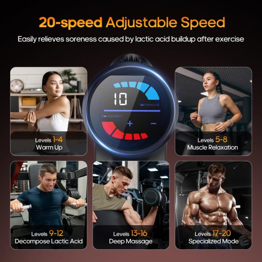 AERLANG Massage Gun with Heat Deep Tissue Back Massager Neck Massager for Pain Relief,Muscle Percussion Massage Gun, Birthday Gifts for Men Women Dad him Handheld Message Gun with 7Heads&Silent - Image 3