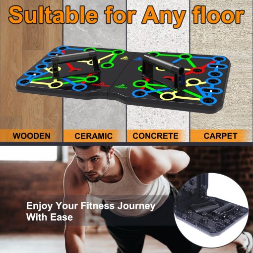 AERLANG Solid Push Up Board, Portable 30 in 2 Workout Set for Push Up, Multi-functional Pushup Handles for Strength Training, Fat Burning Push Up Bar for Home Gym, Perfect Chest Workout Equipment for Men & Women - Image 3