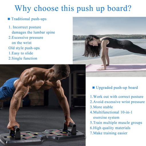 AERLANG Push Up Board – Upgraded Multi-Functional Push Up Bar with Resistance Bands, Foldable Comprehensive Easy to Use Push up Handle Portable Professional Push Up Strength Training Equipment for Men - Image 6
