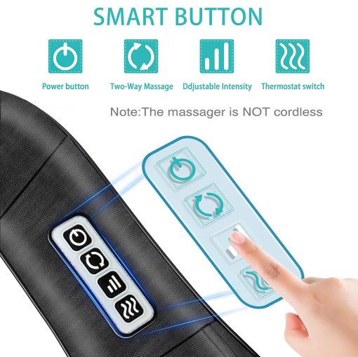 AERLANG Shiatsu Back and Neck Massager, Back Massager Deep Tissue Kneading Neck and Shoulder Massage with Heat, Electric Massage Pillow Fathers Day Gift Ideas from Daughter Son(NOT Cordless) - Image 8